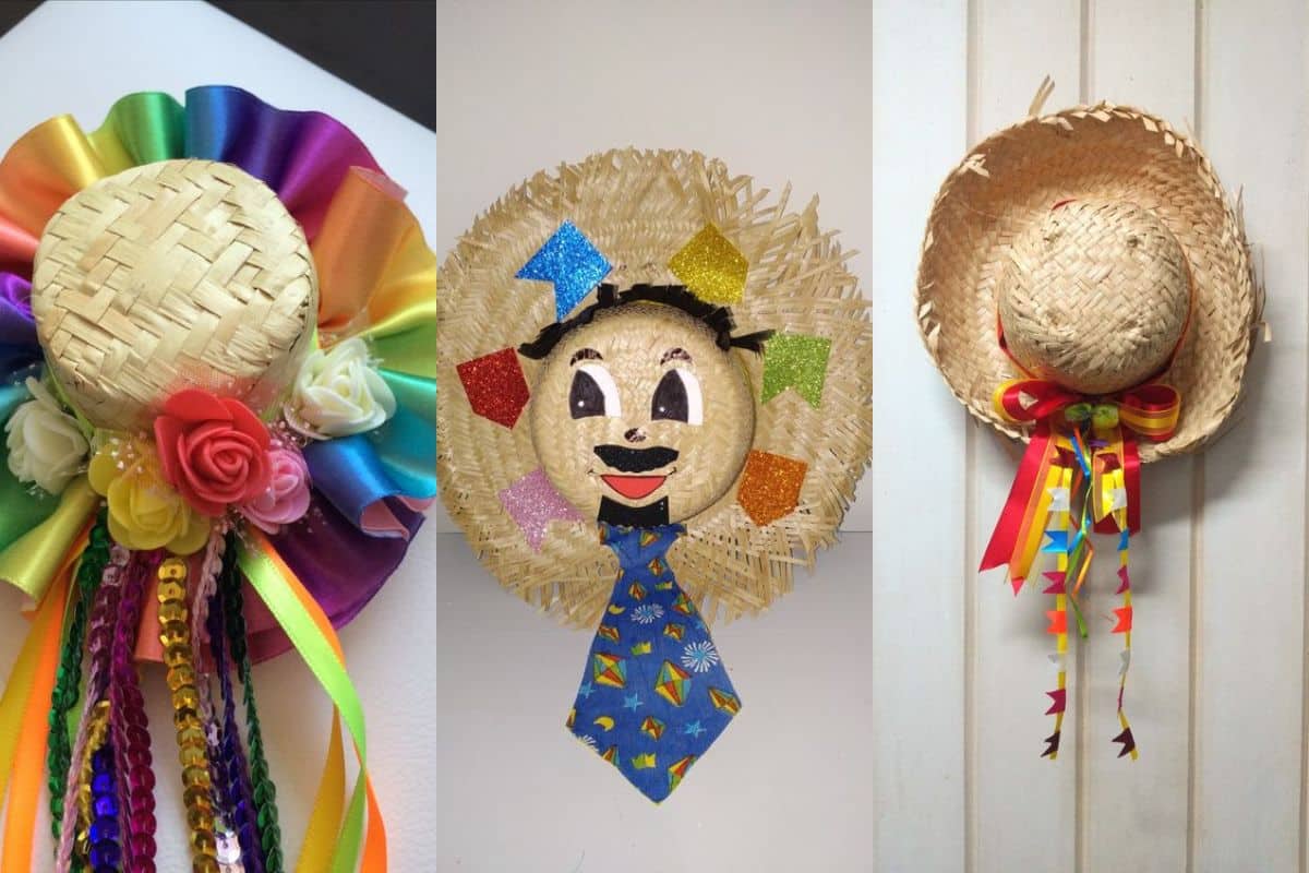 ideias para decorar chapeu de palha para festa junina 11