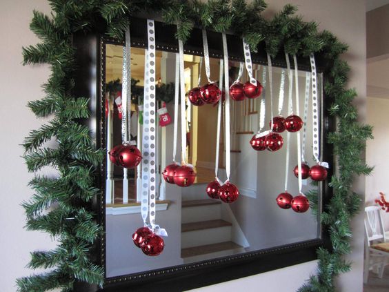 ideias para decorar espelhos no natal 2