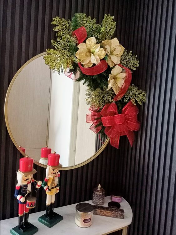 ideias para decorar espelhos no natal 9