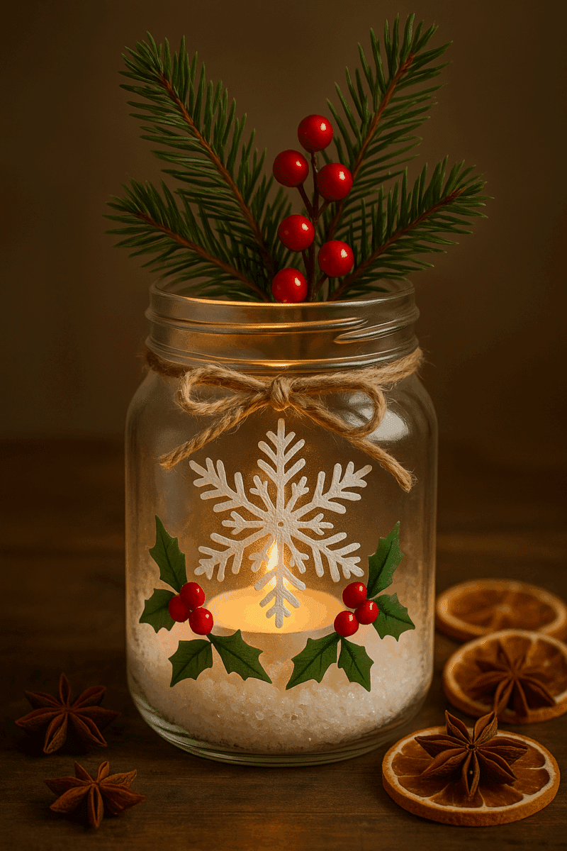 lampadas de natal com frascos 2