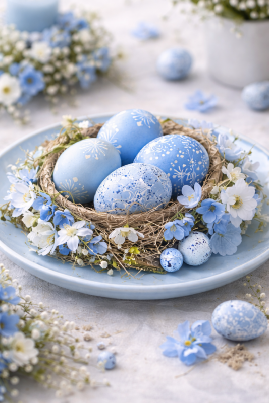 Lindas ideias de decoração de Páscoa em azul: elegância e frescura para a sua casa lindas ideias de decoracao de pascoa em azul 8 scaled
