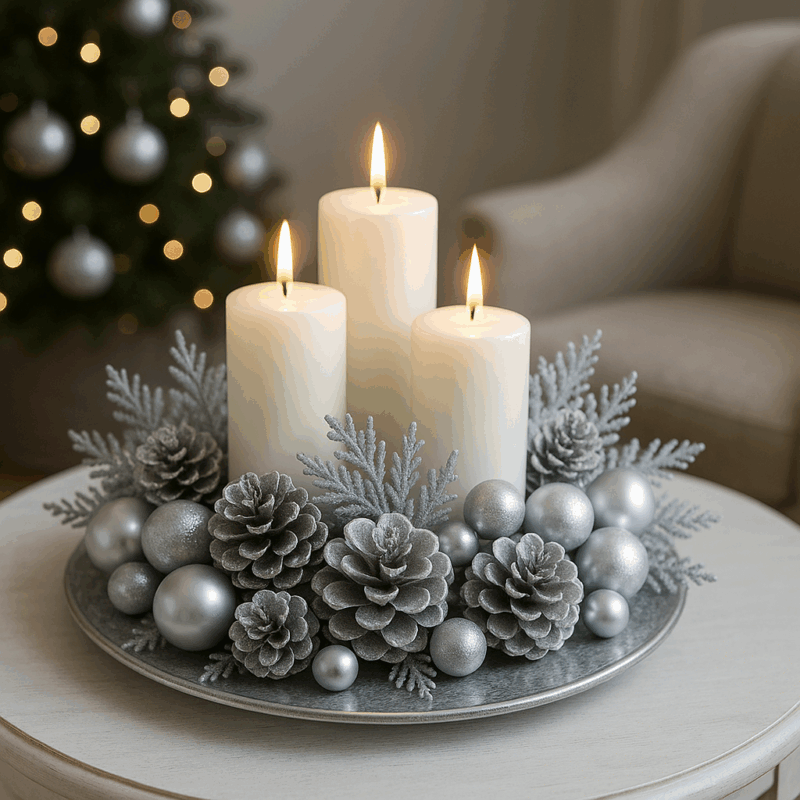 lindos arranjos natalinos com velas 4