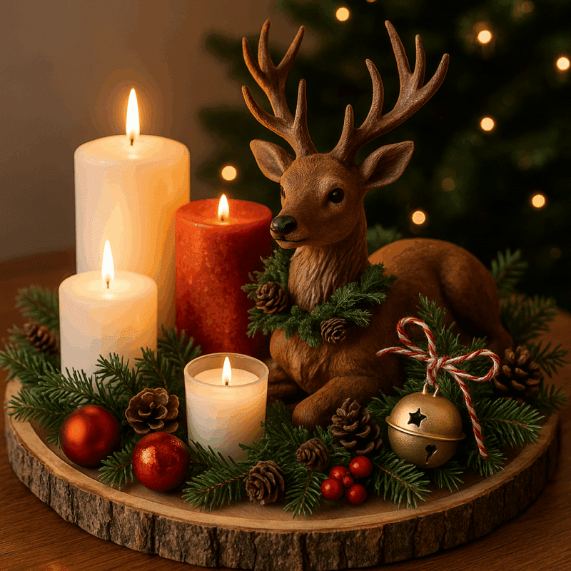 lindos arranjos natalinos com velas 6