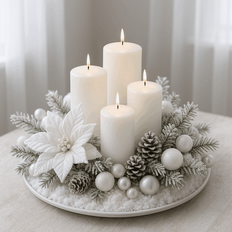 lindos arranjos natalinos com velas 8