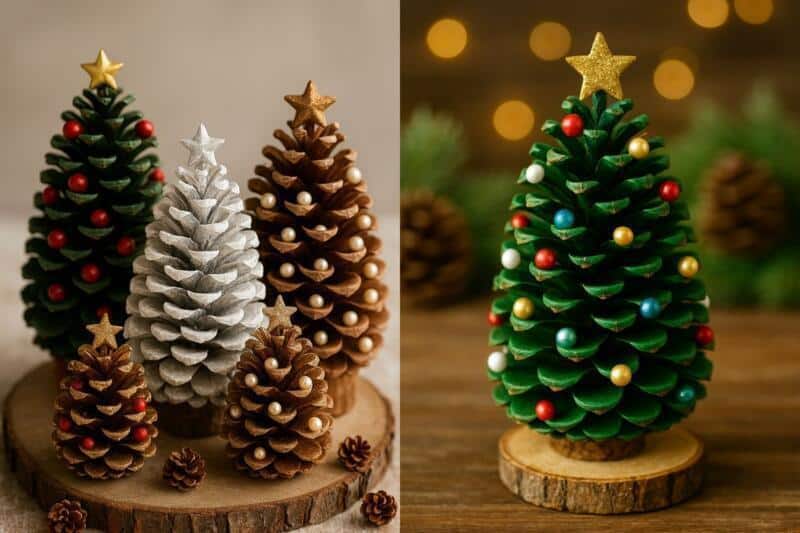 Mini Árvore de Natal Feita de Pinhas: Ideias, Técnicas e Inspiração para um Natal Artesanal mini arvore de natal feita de pinhas