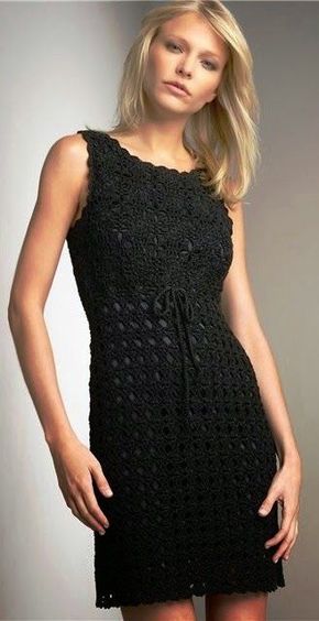 modelos vestidos pretos longos croche