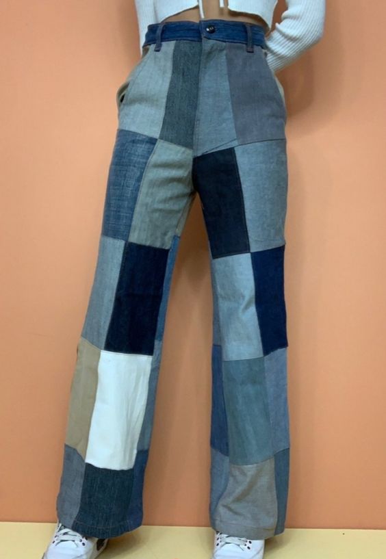 patchwork jeans tendencia de moda 1