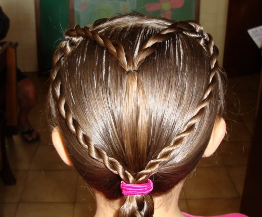 ❤Penteado Barbie Trancinha Coração 