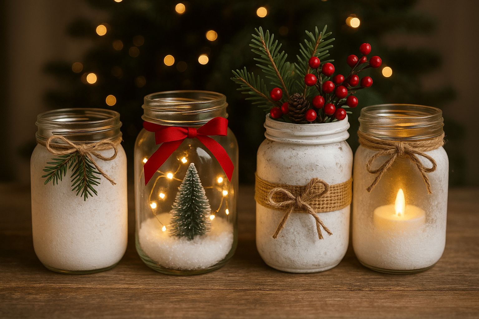 recicle potes de vidro e transforme os em decoracoes de natal 1
