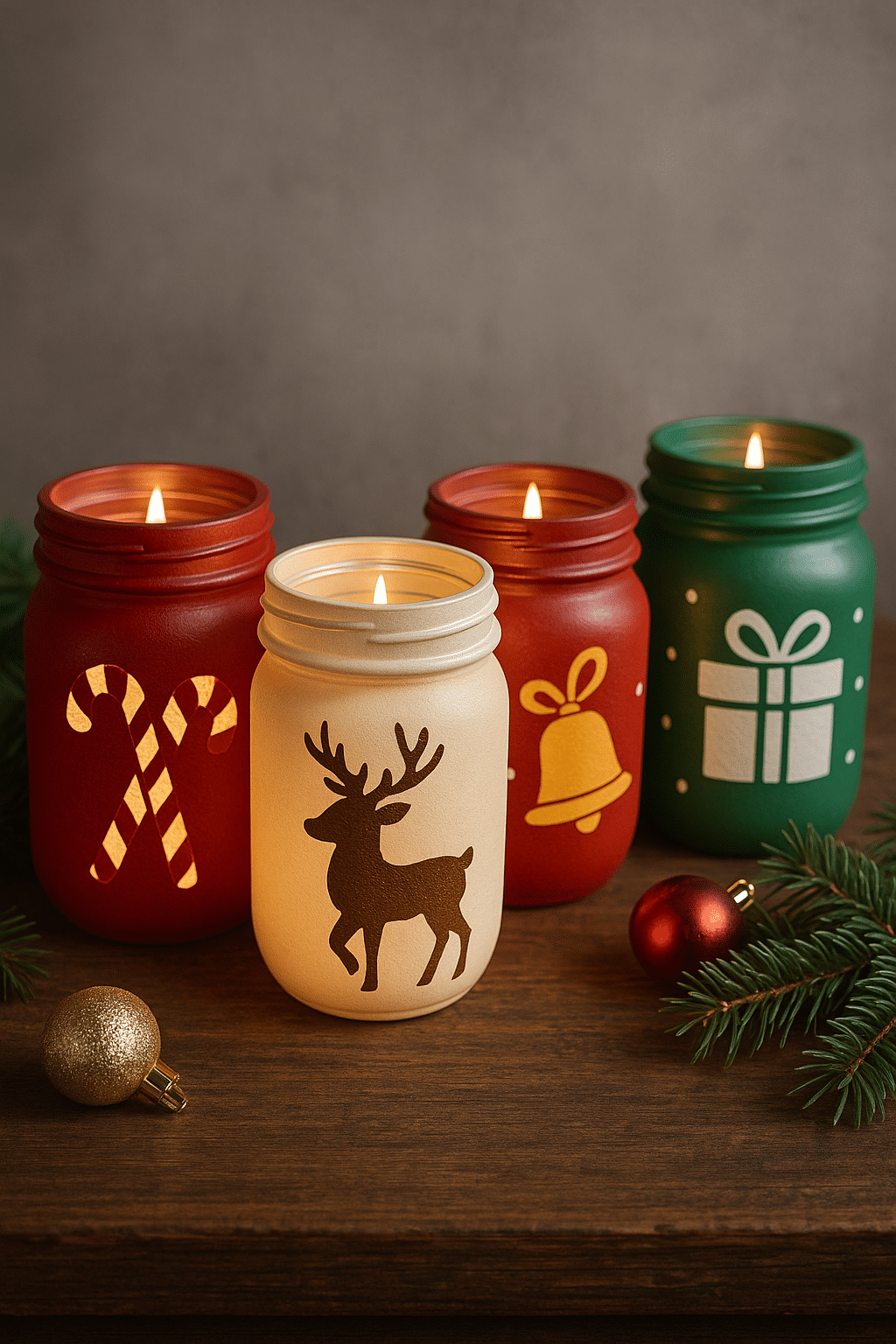 recicle potes de vidro e transforme os em decoracoes de natal 5