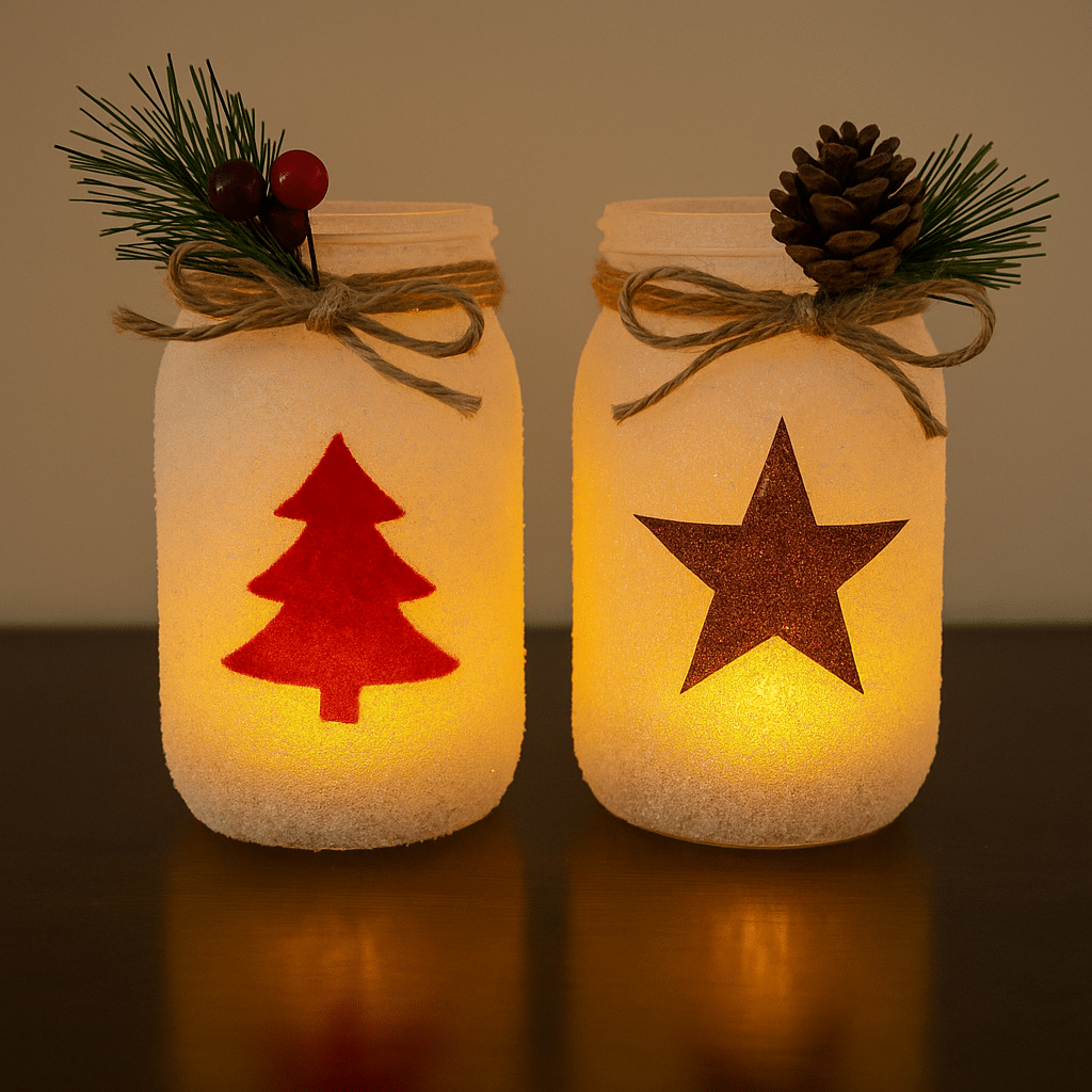 recicle potes de vidro e transforme os em decoracoes de natal 7