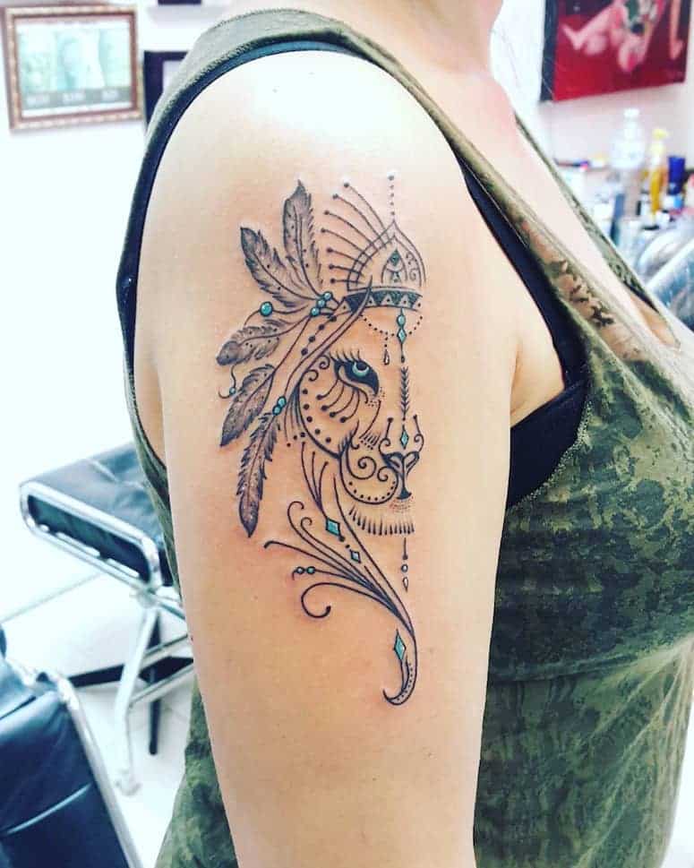 tatuagem signo leao tribal