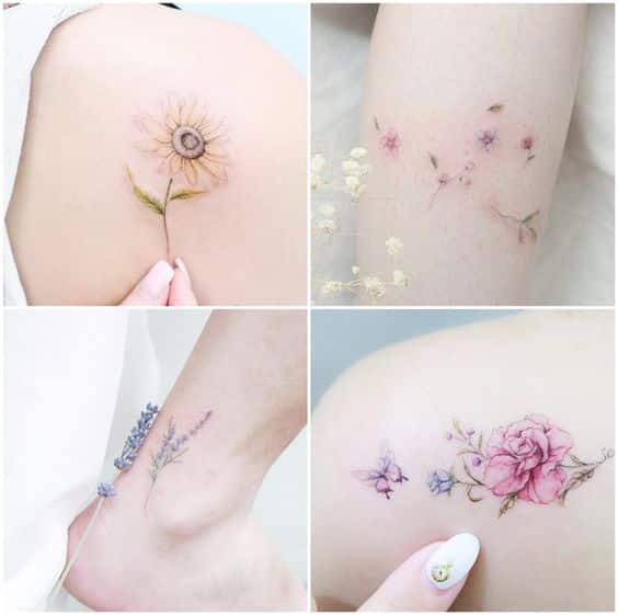 tatuagens com flores delicadas 3