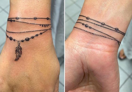 tatuagens delicadas de pulseira para o pulso 5