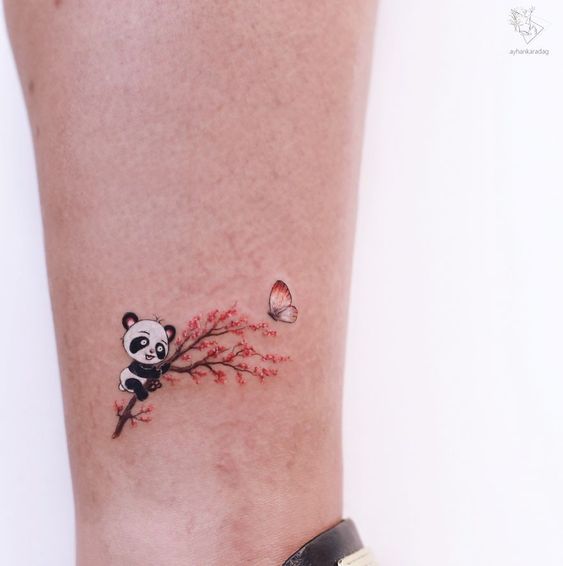 tatuagens panda cerejeiras